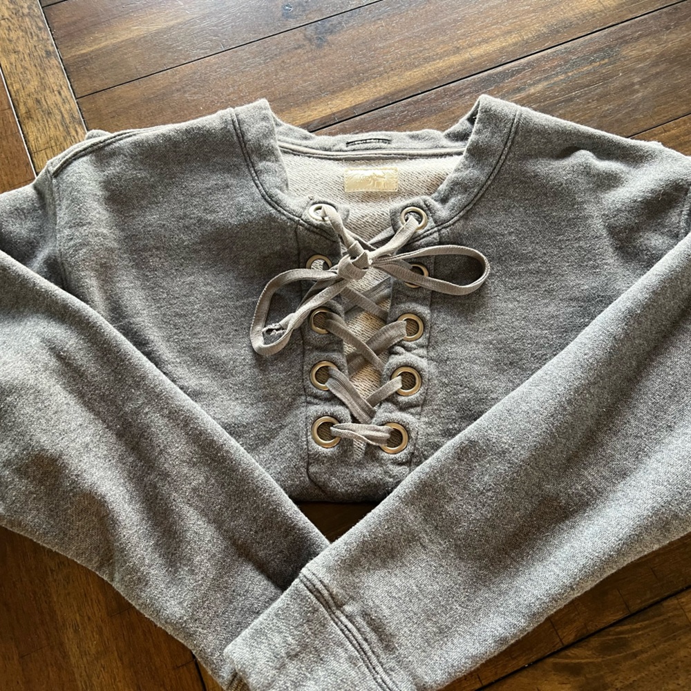 MOTHER Gray V-Neck Sweater - Picture 5 of 6